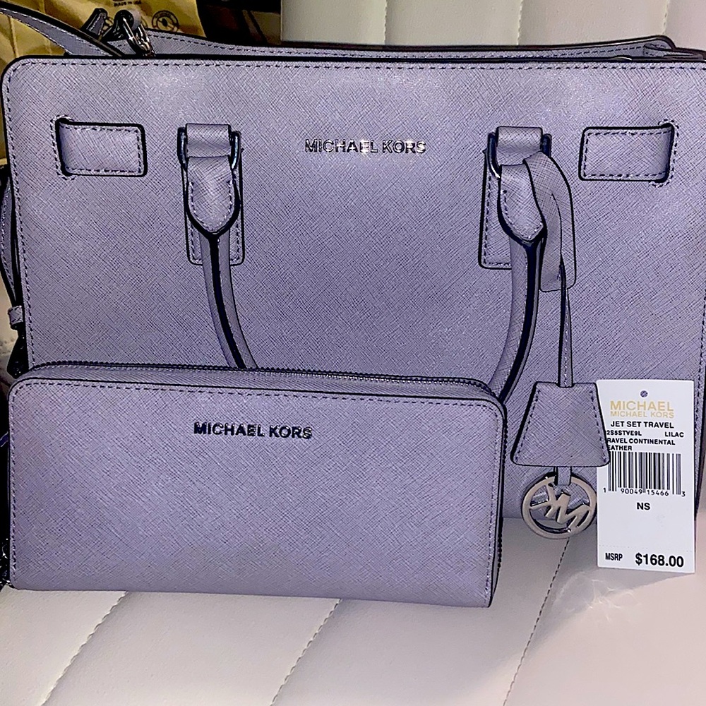 MICHAEL Michael Kors Purple Tote and Wallet Set